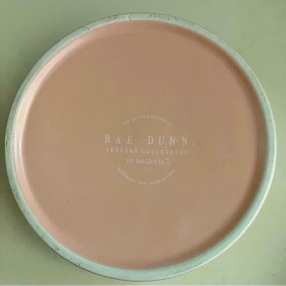 Rae Dunn “Purrfect” meow small soft pink white cat pet food water ceramic bowl - Picture 3 of 3